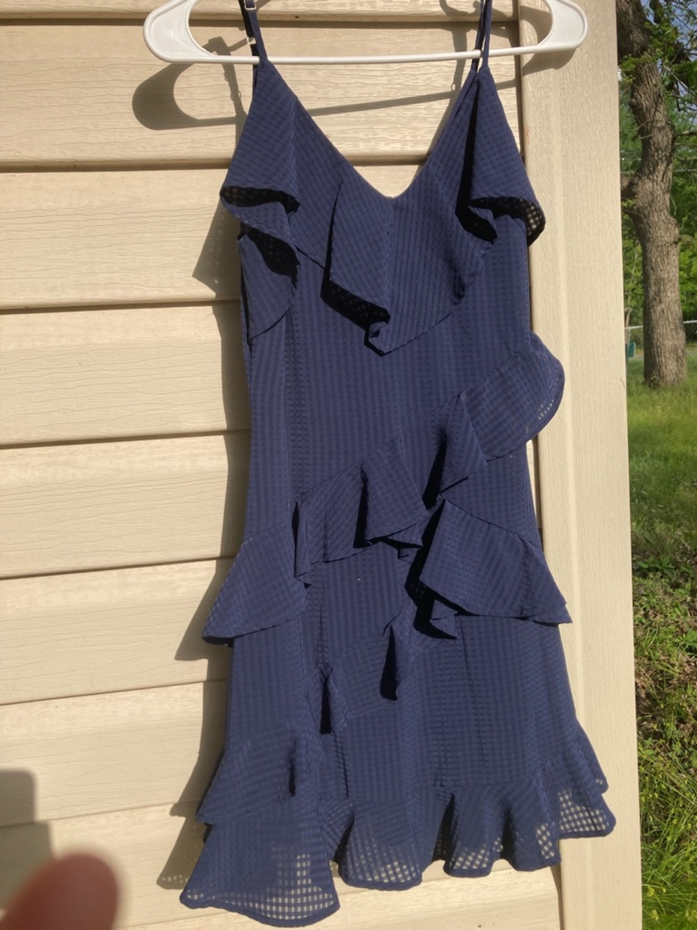 Gianni Bini Navy Ruffle Mini Dress